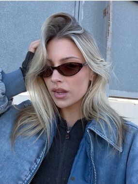 Meller Oza Tigris Brown Cat-Eye Sunglasses NWT